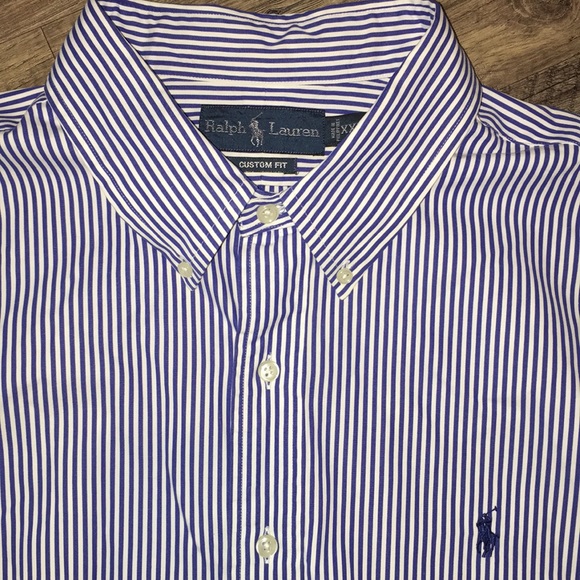 Polo Ralph Lauren Other - Polo Ralph Lauren blue pony Stripe LS Shirt Custom
